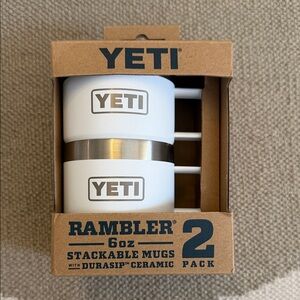 Yeti White and Silver Stackable Mugs Set